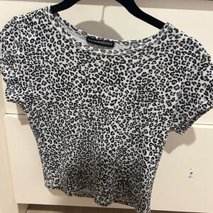 Brandy Melville Black and White Leopard Print Top